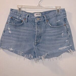 Agolde LA Parker Blue Distressed Jean Shorts #A026-811- Size 28